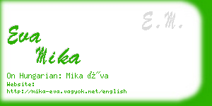 eva mika business card